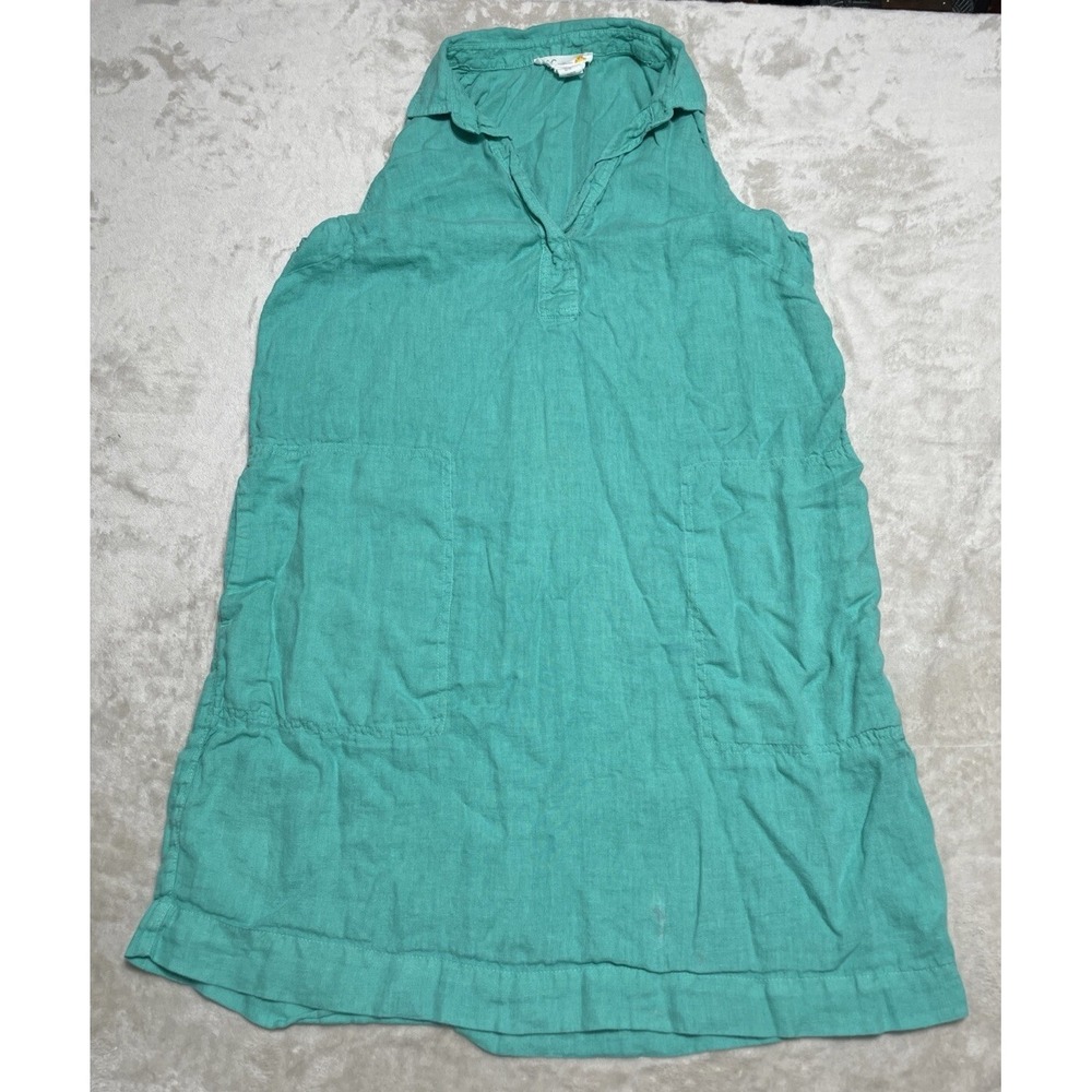 C & C California Linen Dress Women's Size 14 Green Pullover